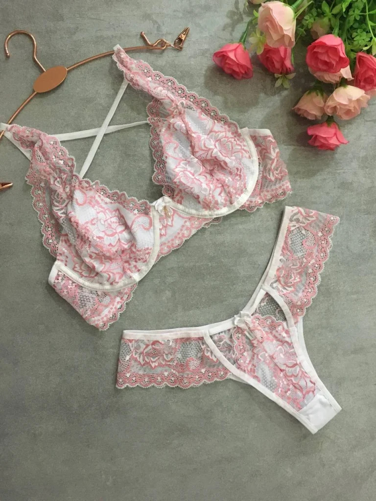 Unpadded Lace Set with Open-detail Briefs · view 11