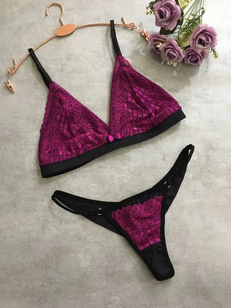 Unpadded Microfibre and Lace Set · view 5