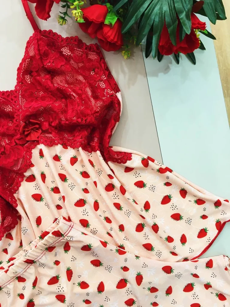 Printed Liganete and Lace Sleep Set · view 10