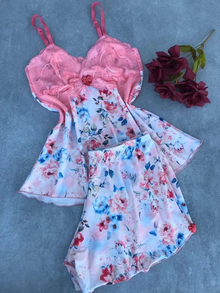 Printed Liganete and Lace Sleep Set · view 13
