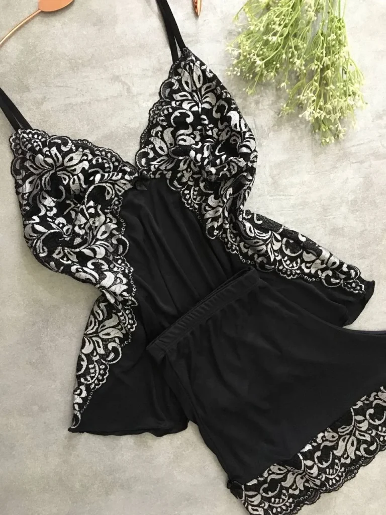 Two-tone Lace Sleep Set · view 4