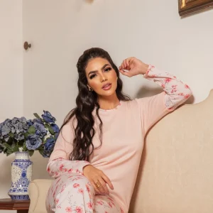 Long Pyjama Set with Printed Trousers - view 1