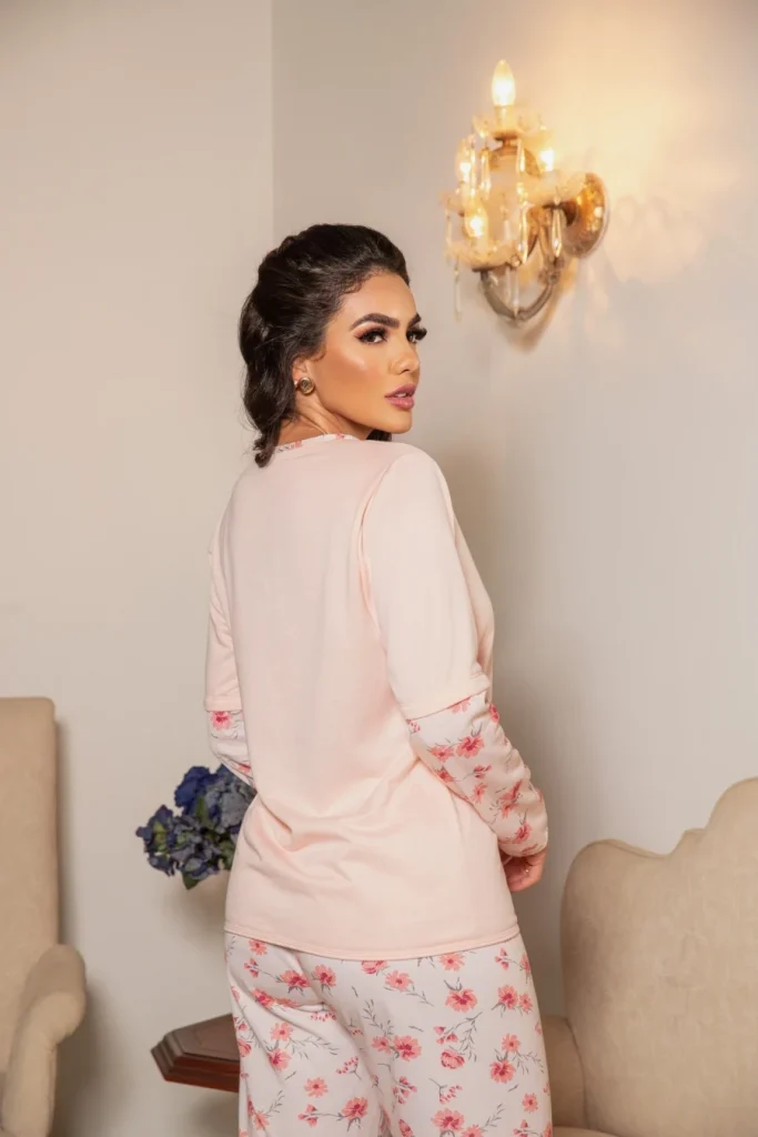 Long Pyjama Set with Printed Trousers · view 3