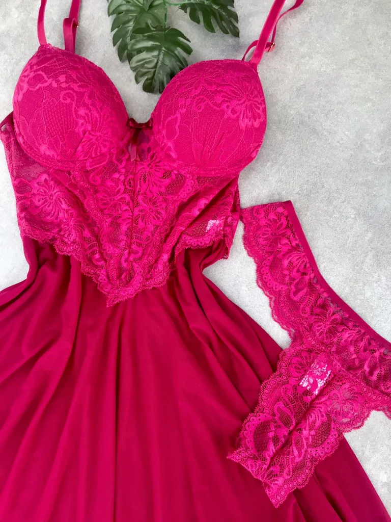 Padded Tulle and Lace Chemise Set · view 4
