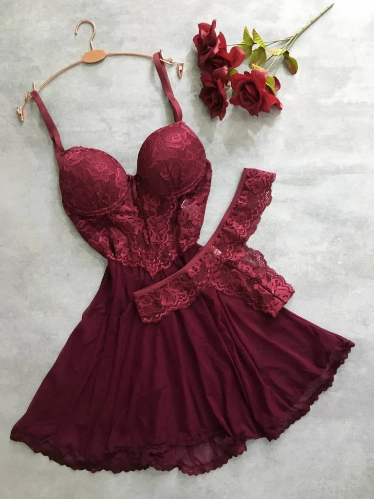Padded Tulle and Lace Chemise Set · view 9