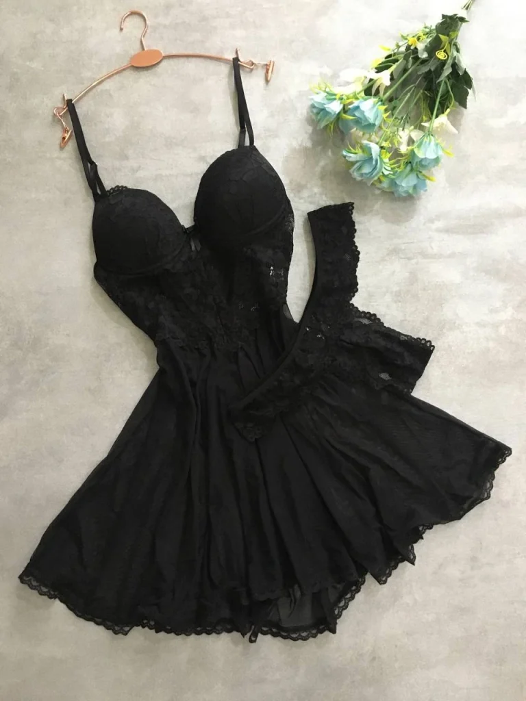 Padded Tulle and Lace Chemise Set · view 12