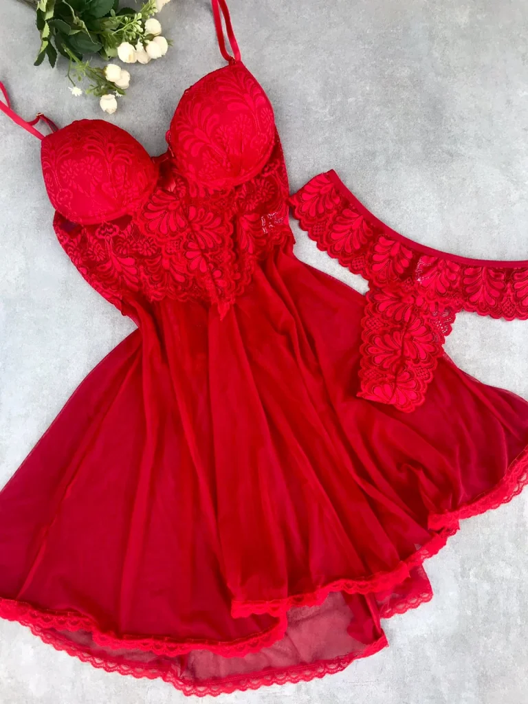 Padded Tulle and Lace Chemise Set · view 15