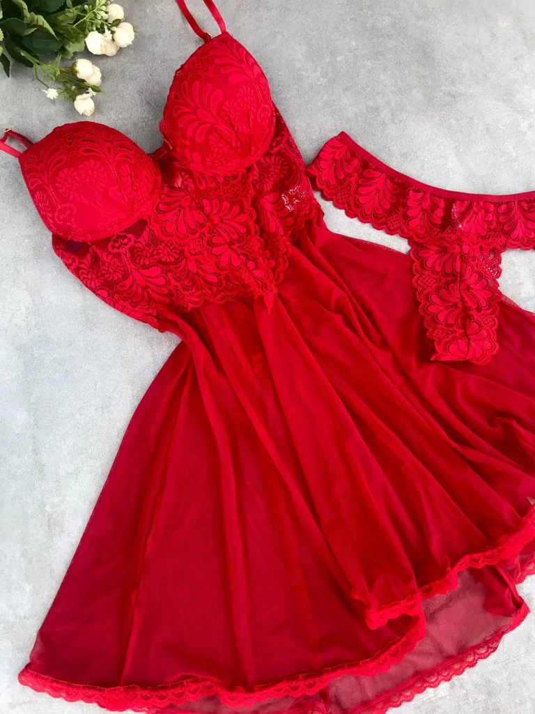 Padded Tulle and Lace Chemise Set · view 16