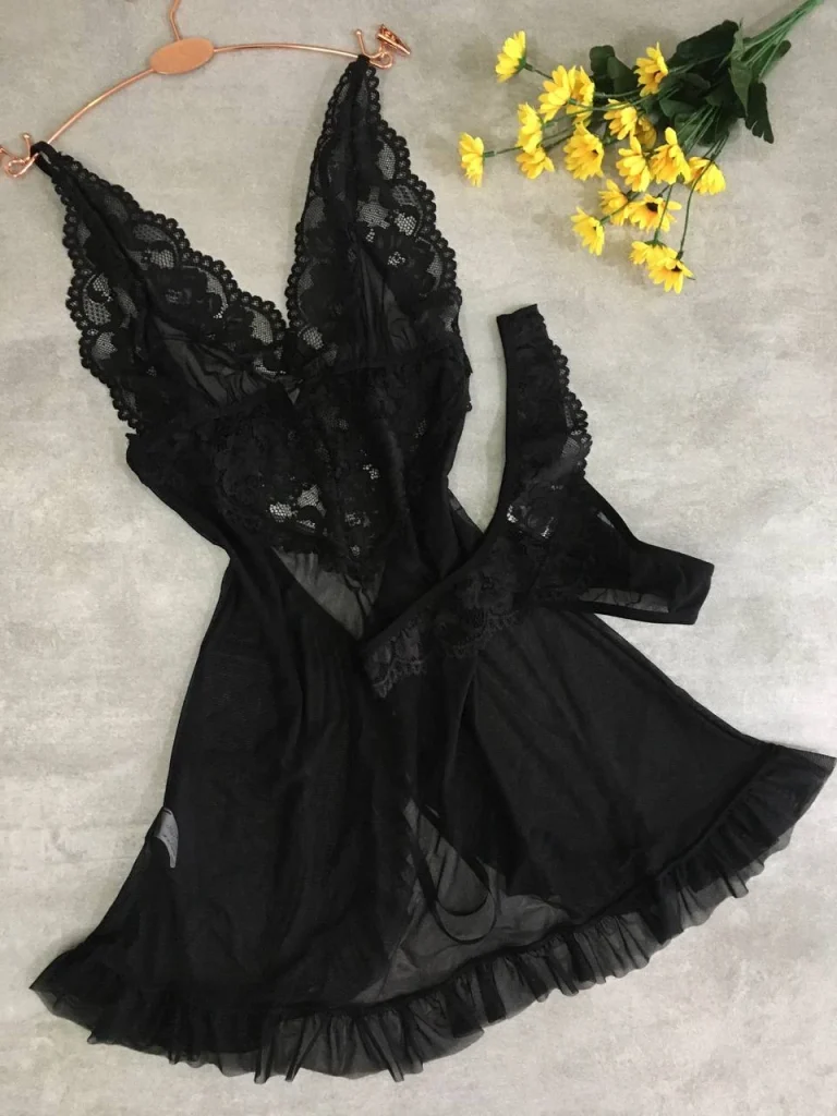 Sheer Tulle Chemise Set · view 4
