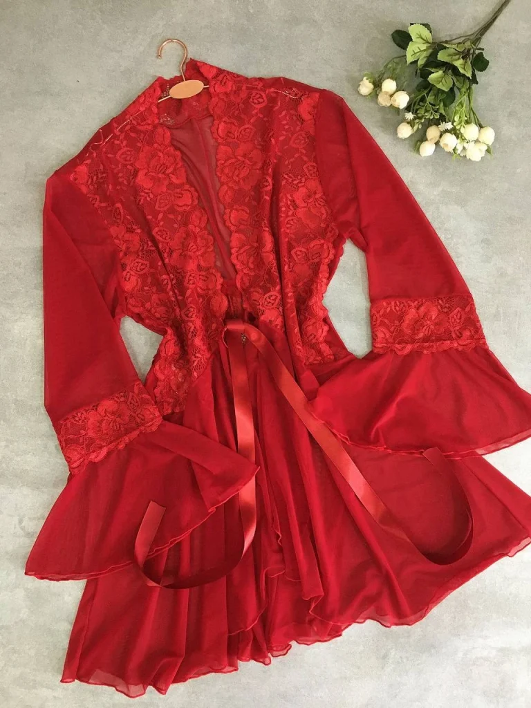 Tulle and Lace Tie Robe · view 7