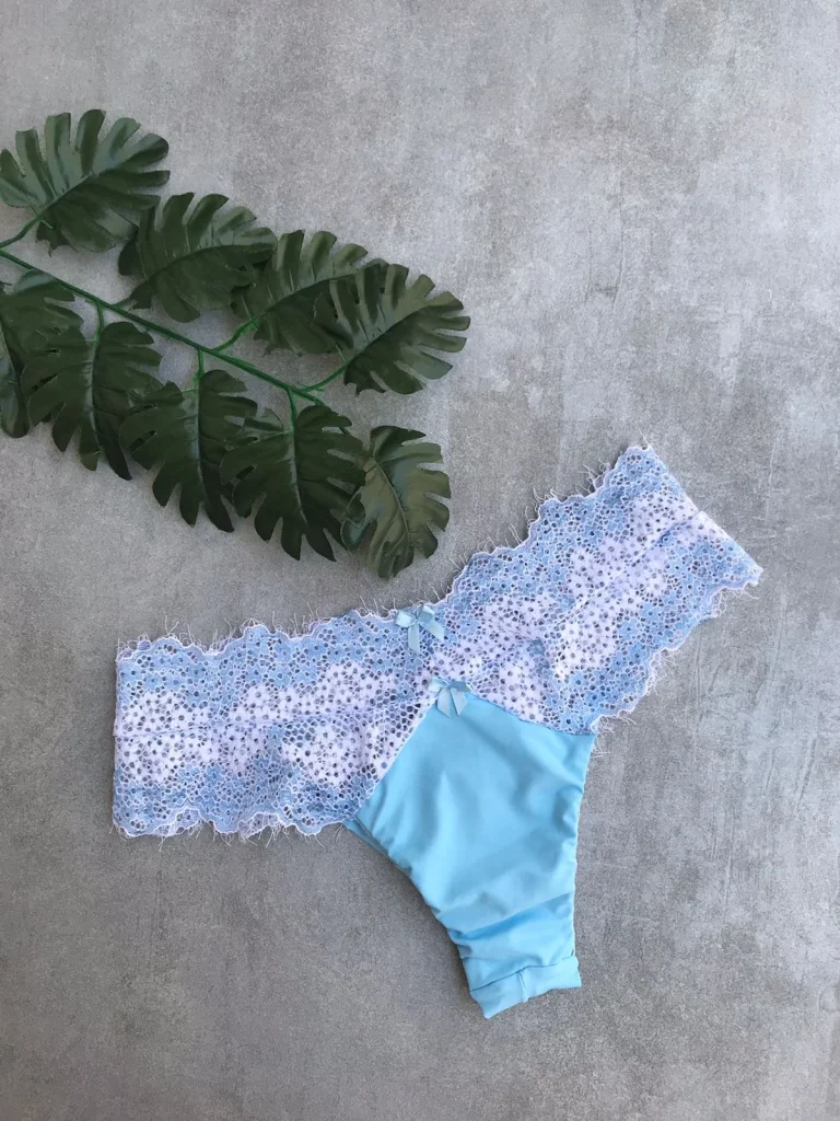 High-rise Microfibre and Lace Thong · view 2