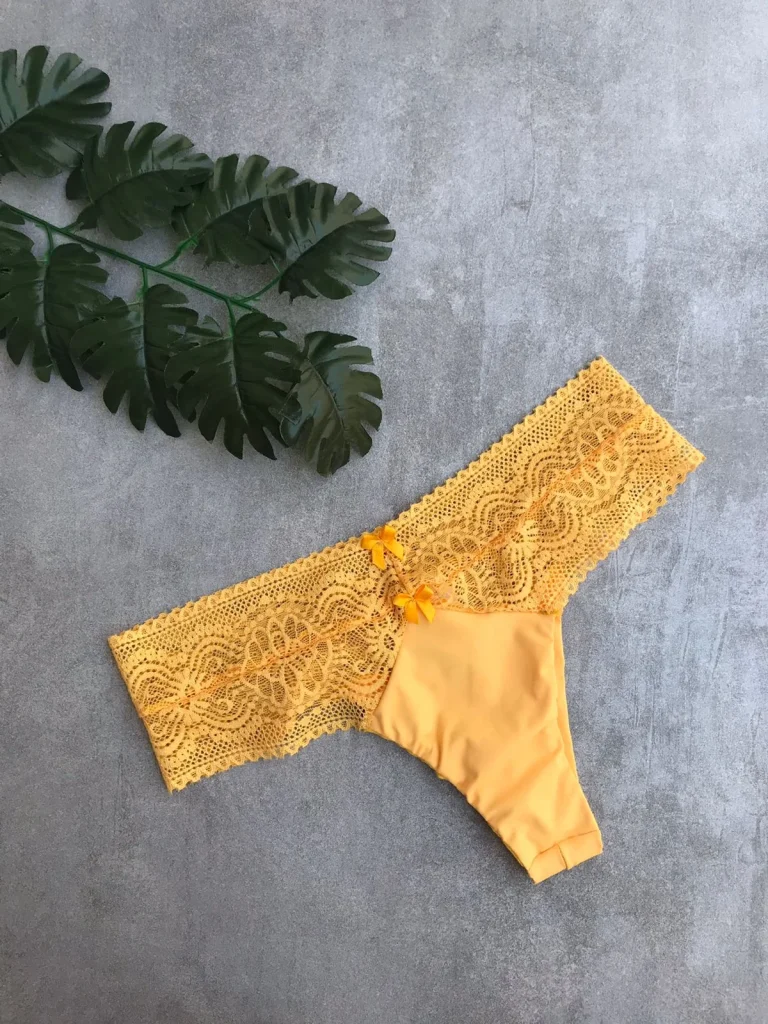 High-rise Microfibre and Lace Thong · view 6