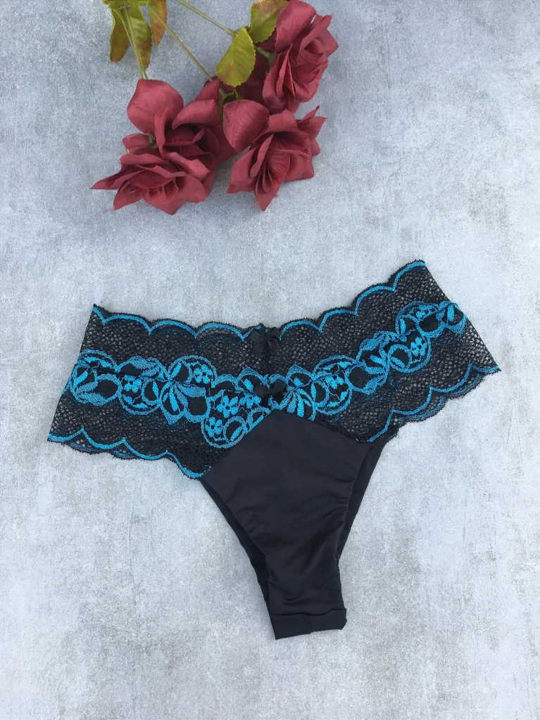 High-rise Microfibre and Lace Thong · view 11