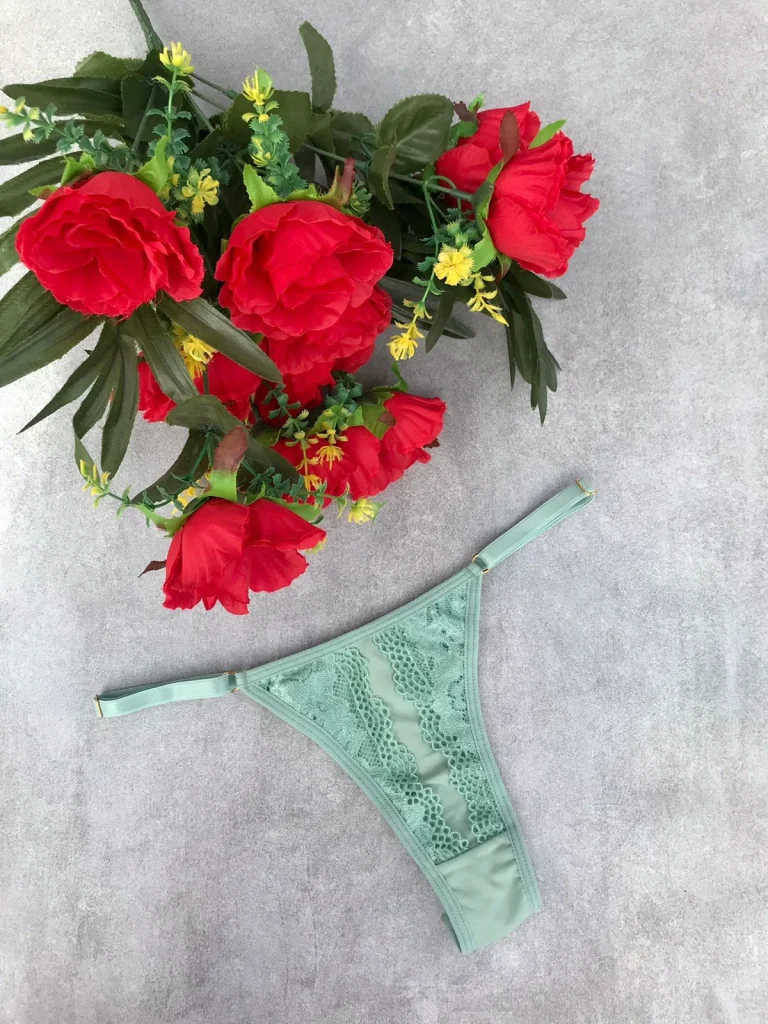 Adjustable Microfibre and Lace Thong · view 8