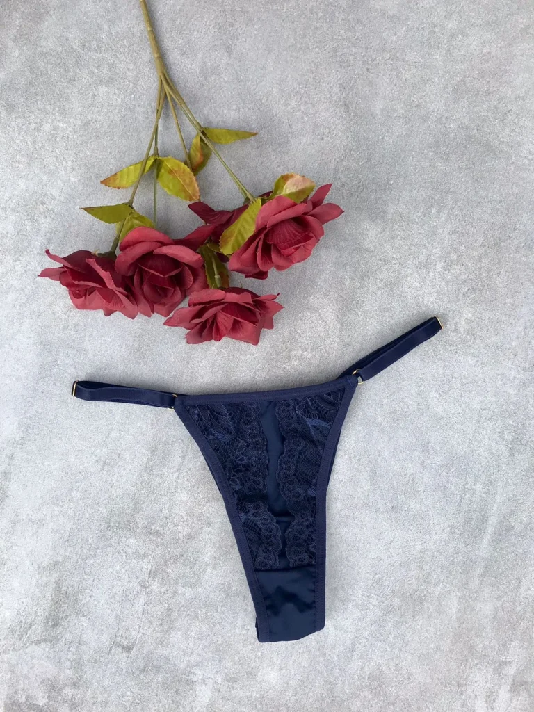 Adjustable Microfibre and Lace Thong · view 10