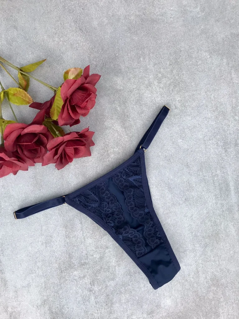 Adjustable Microfibre and Lace Thong · view 11