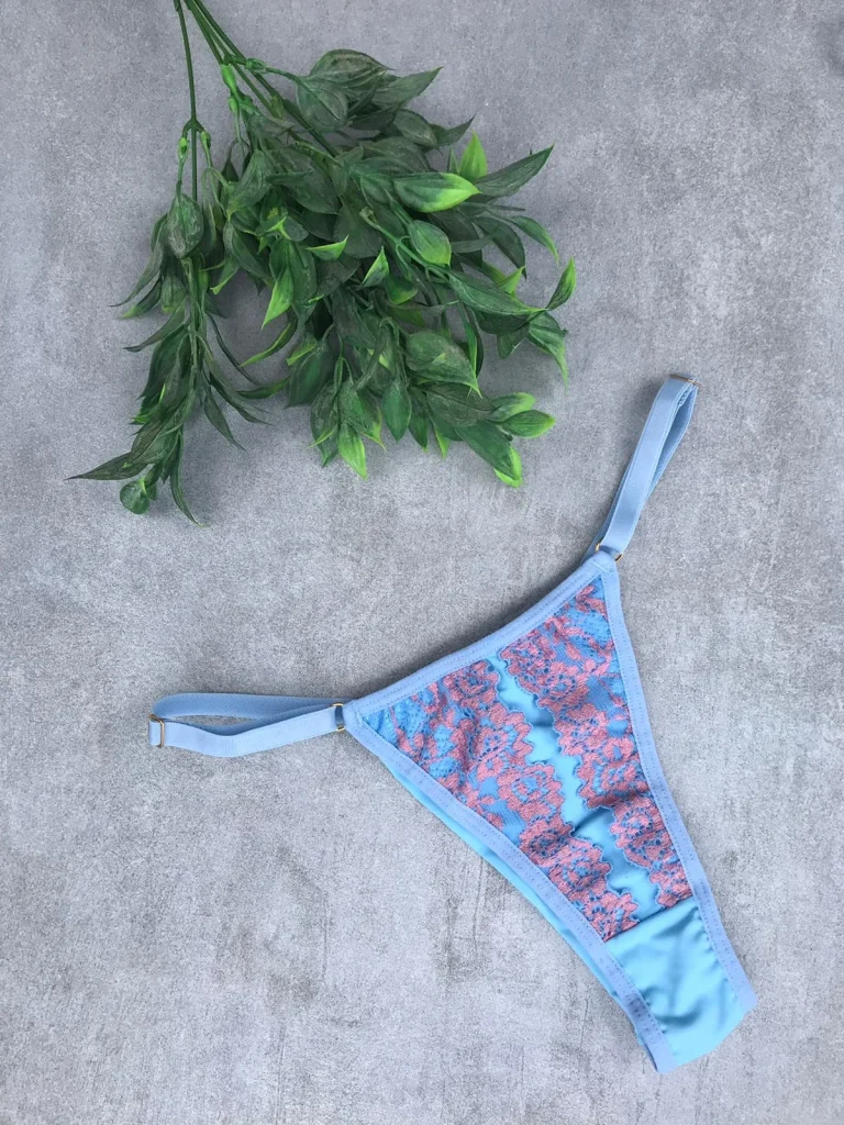 Adjustable Microfibre and Lace Thong · view 12