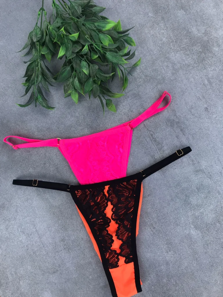 Adjustable Microfibre and Lace Thong · view 15