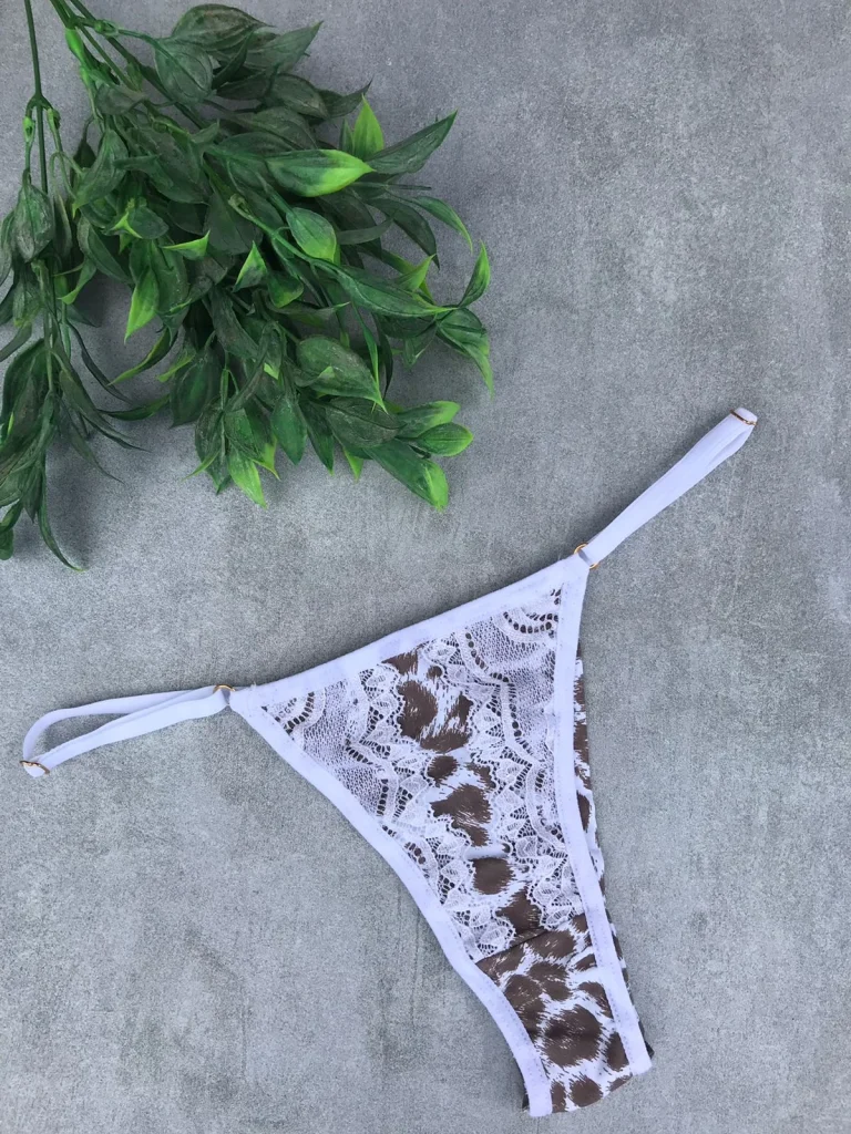 Adjustable Microfibre and Lace Thong · view 16