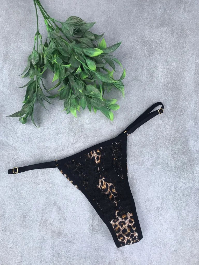 Adjustable Microfibre and Lace Thong · view 17