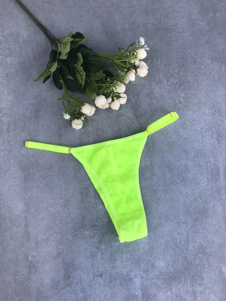 Adjustable Microfibre and Lace Thong · view 19